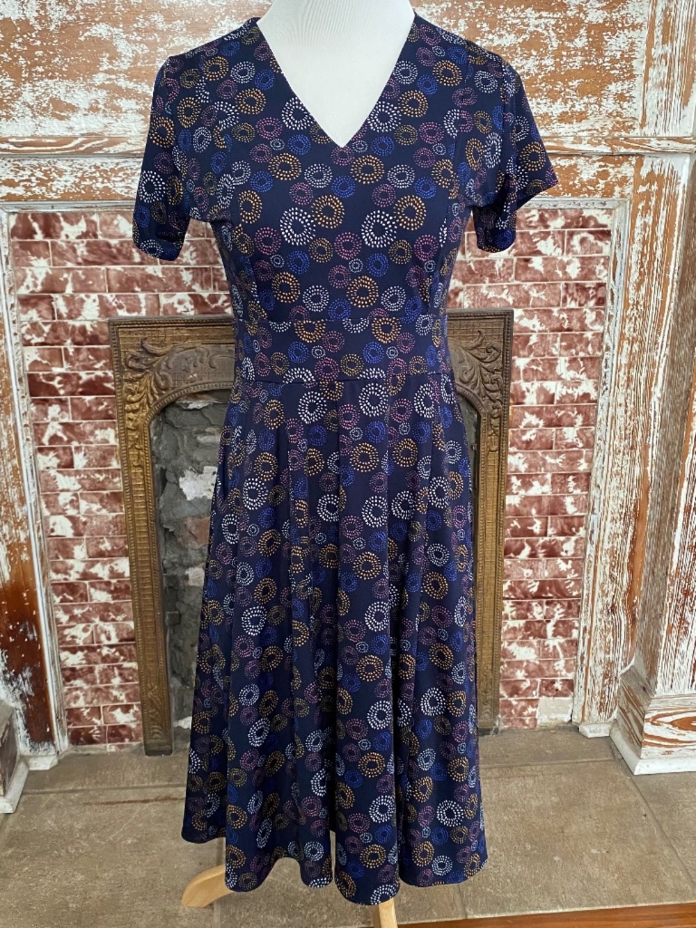 Karina Easy Dress - Cece - XS Navy Blue Print